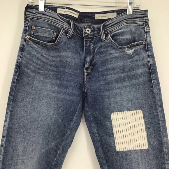 Pilcro By Anthropologie Women’s Slim Boyfriend Patchwork Jeans Size 26 - Picture 4 of 8
